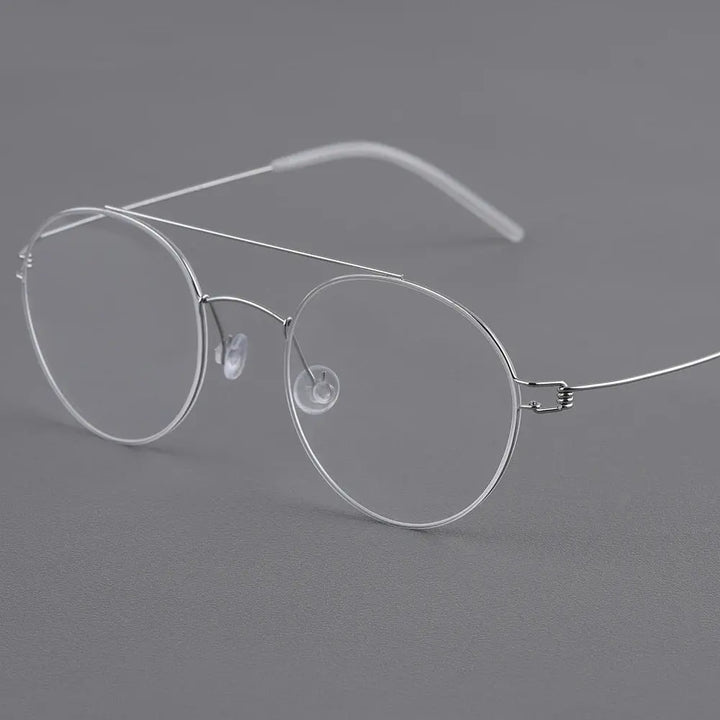 Bobbie 205044 Women’s Full Rim Double Bridge Round Titanium Frames FuzWeb
