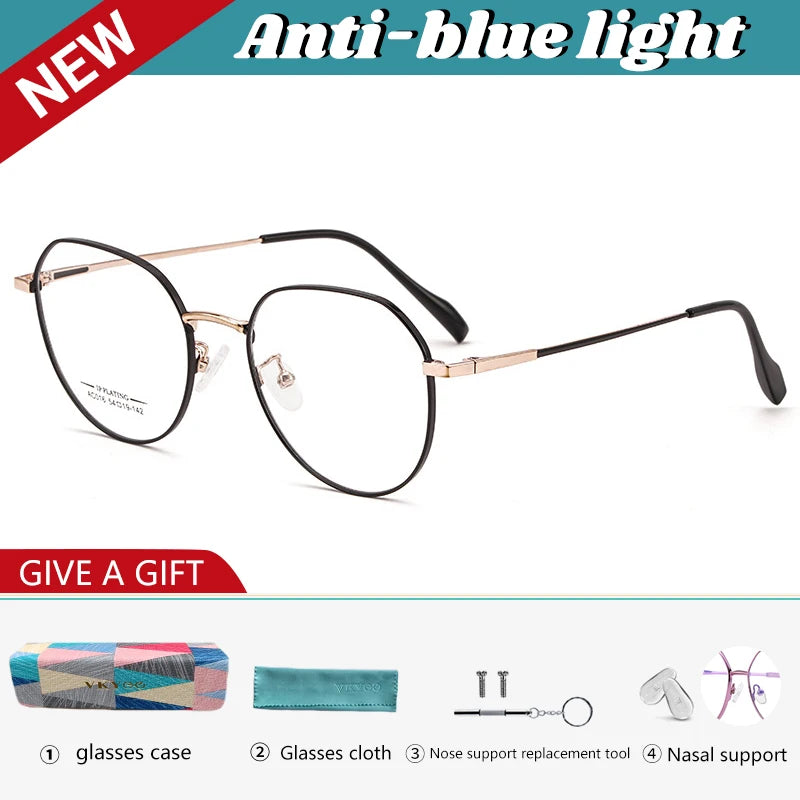 Vicky Unisex Full Rim Oval Polygon Alloy Reading Glasses 622016