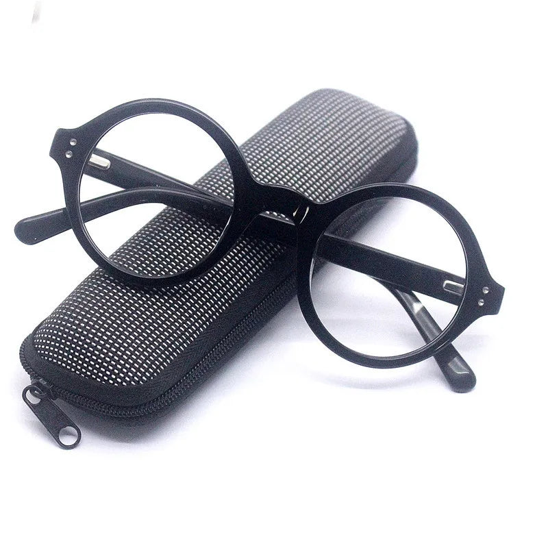 Cubojue Unisex Full Rim Round Plastic Reading Glasses Xh009 Reading Glasses Cubojue black 0 