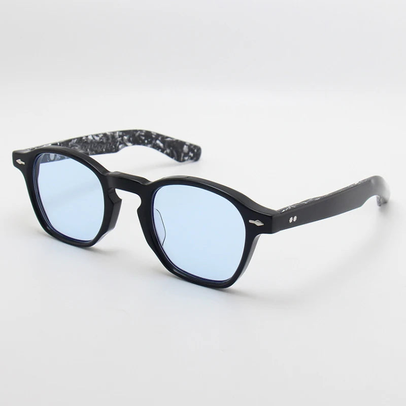 Black Mask Unisex Full Rim Square Acetate Polarized Sunglasses 44144