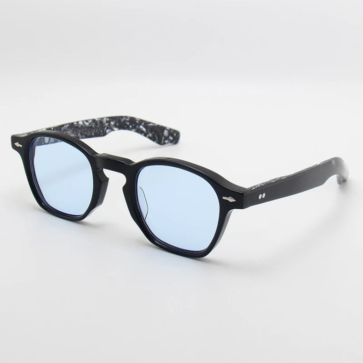 Black Mask Unisex Full Rim Square Acetate Polarized Sunglasses 44144