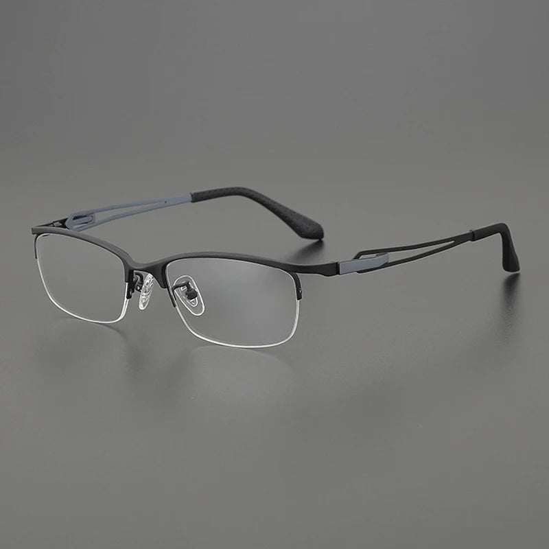 Gatenac Women's Semi Rim Square Brow Line Titanium Eyeglasses Gx185867