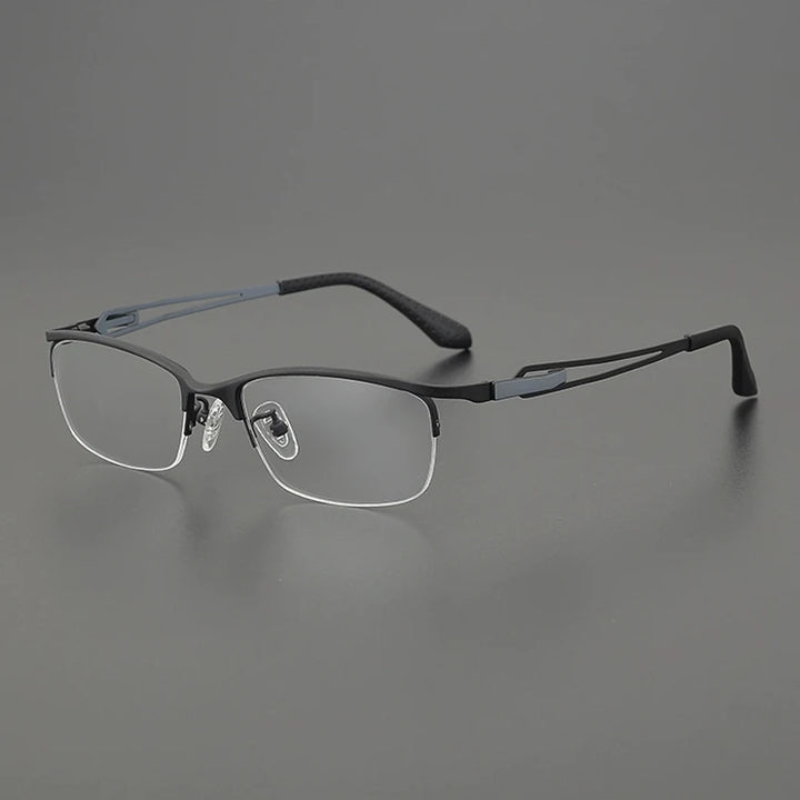 Gatenac Women's Semi Rim Square Brow Line Titanium Eyeglasses Gx185867