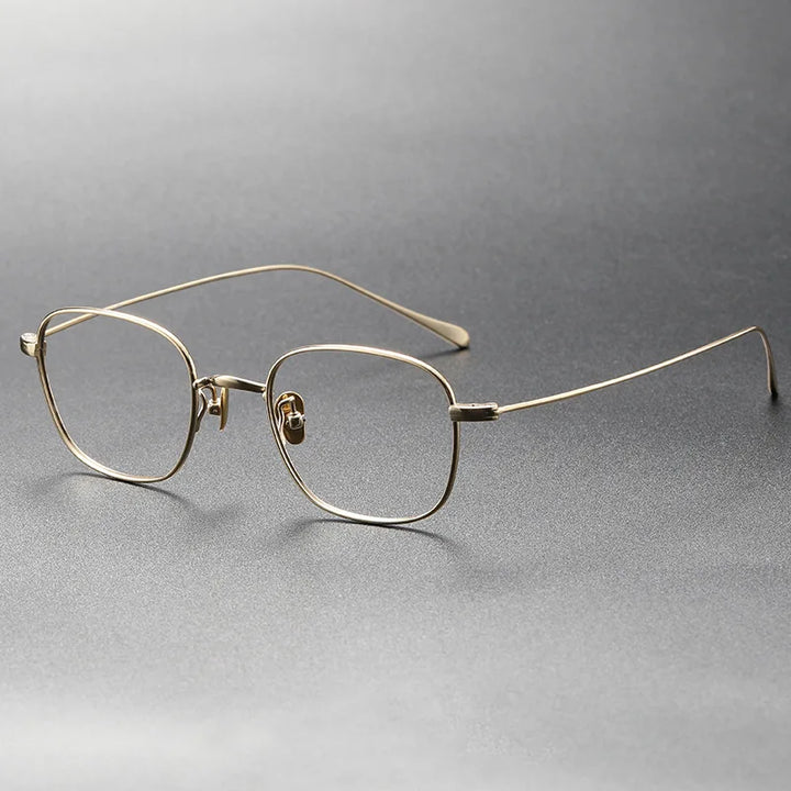 Aimee Unisex Full Rim Square Titanium Eyeglasses 19199 Full Rim Aimee Golden  