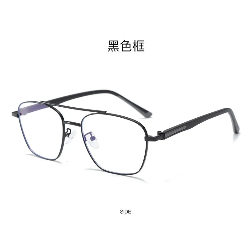 Aror Unisex Full Rim Square Double Bridge Alloy Tr 90 Eyeglasses 39491