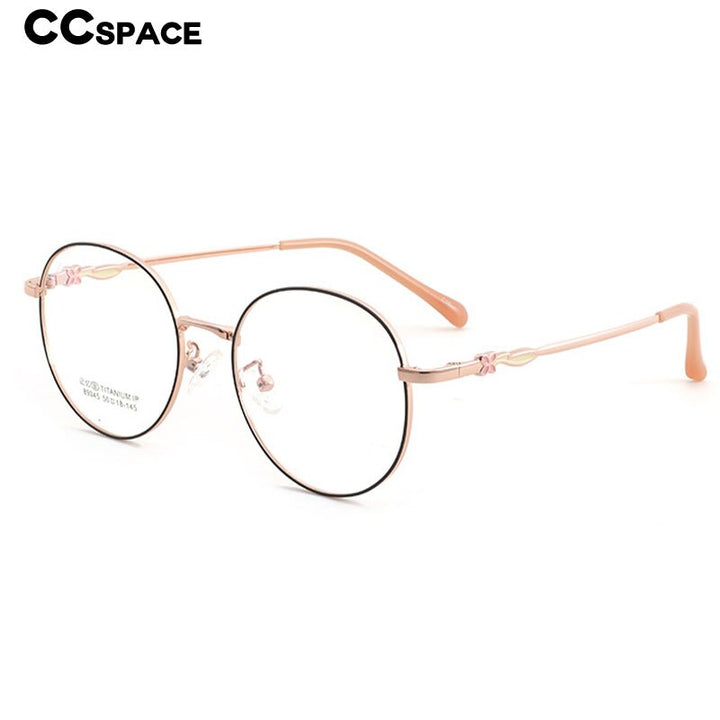 CCSpace Women's Full Rim Round Titanium Eyeglasses 56066 Full Rim CCspace   