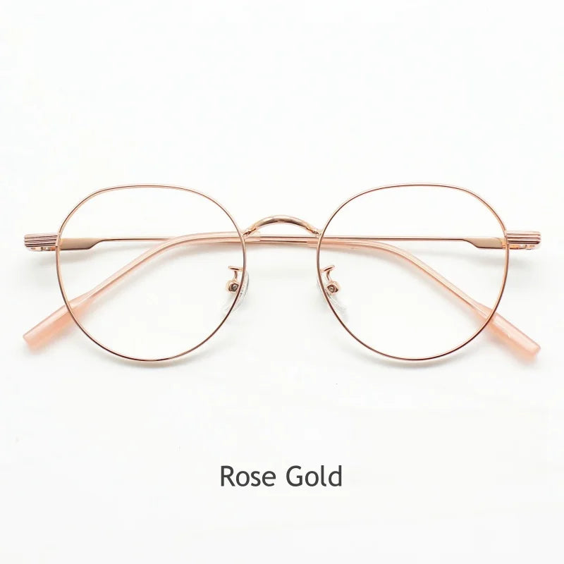 KatKani Women's Full Rim Oval Alloy Eyeglasses 31217 Full Rim KatKani Eyeglasses Rose Gold  