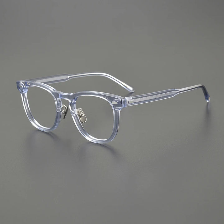 Black Mask Unisex Full Rim Square Acetate Eyeglasses 14422 Full Rim Black Mask Clear Blue  