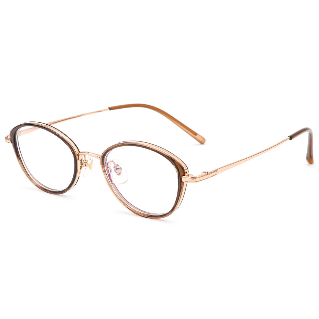 Gmei Optical M6212Y women's oval alloy TR-90 prescription eyeglasses