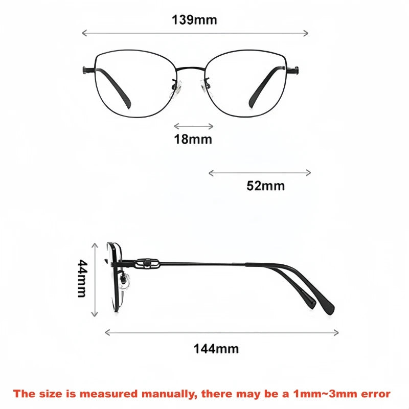 Yimaruili Women's Full Rim Round Cat Eye Alloy Eyeglasses 931181