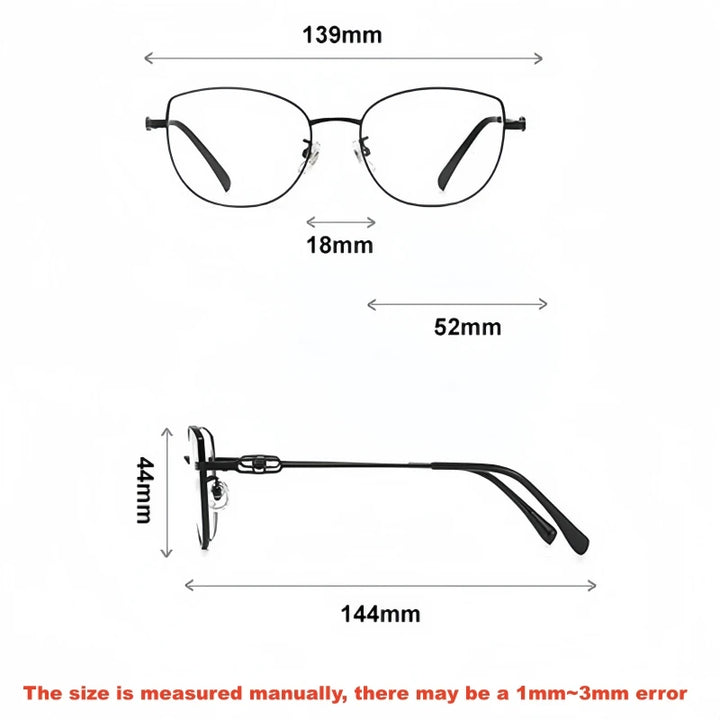 Yimaruili Women's Full Rim Round Cat Eye Alloy Eyeglasses 931181