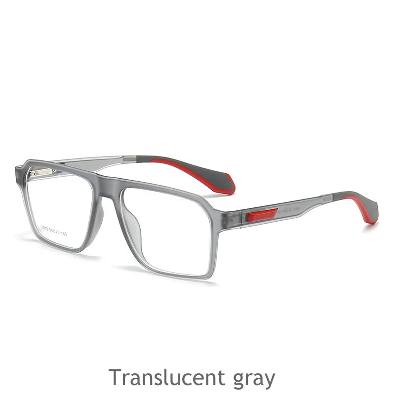 KatKani Unisex Full Rim Square Tr 90 Eyeglasses 6810 Full Rim KatKani Eyeglasses Translucent gray  