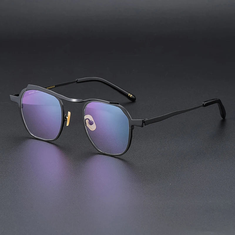 Muzz 0091 men's square IP titanium prescription eyeglasses — view 3