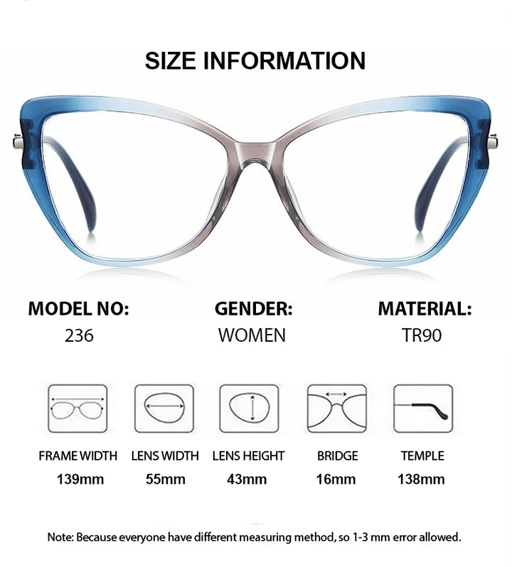 Chashma Ochki Women's Full Rim Cat Eye Tr 90 Alloy Eyeglasses 881236