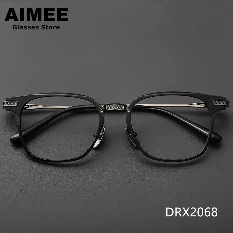 Aimee Men's Full Rim Square Titanium Eyeglasses 2068 Full Rim Aimee   