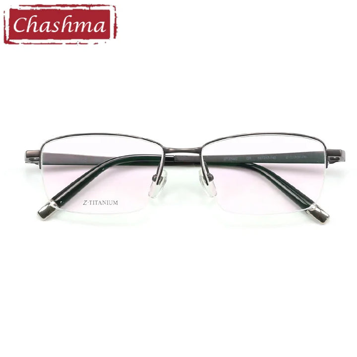 Chashma Ottica Men's Semi Rim Square Titanium Eyeglasses 27022 Semi Rim Chashma Ottica   