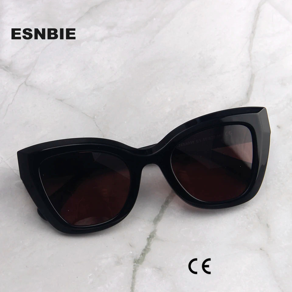 Esnbie Unisex Full Rim Oval Sculpted Acetate Tac Sunglasses 240991