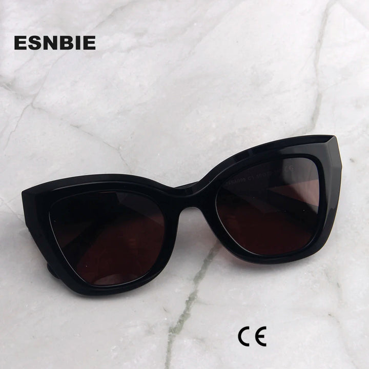 Esnbie Unisex Full Rim Oval Sculpted Acetate Tac Sunglasses 240991