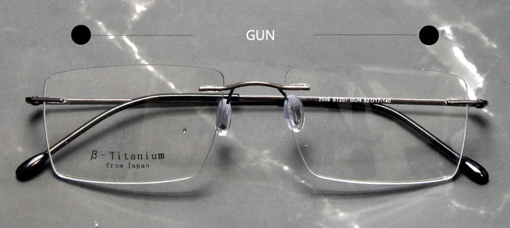 Esnbie Women's Rimless Small Square Titanium Eyeglasses 243207