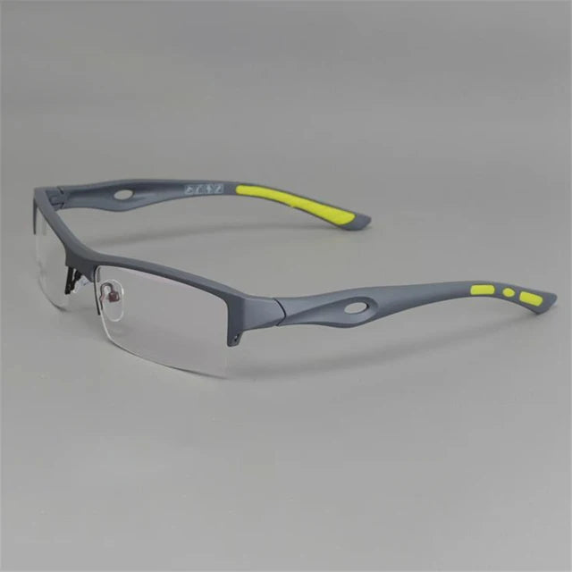 Cubojue Unisex Semi Rim Square Tr 90 Titanium Sport Reading Glasses 54140