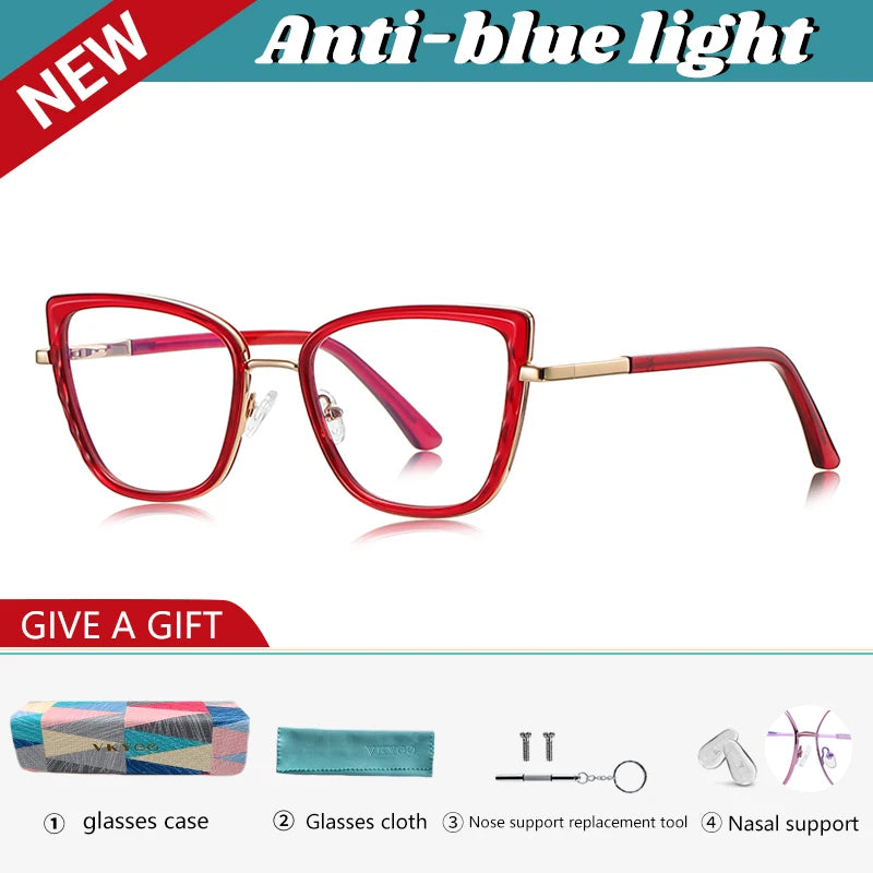 Vicky Women's Full Rim Butterfly Tr 90 Alloy Reading Glasses 43150