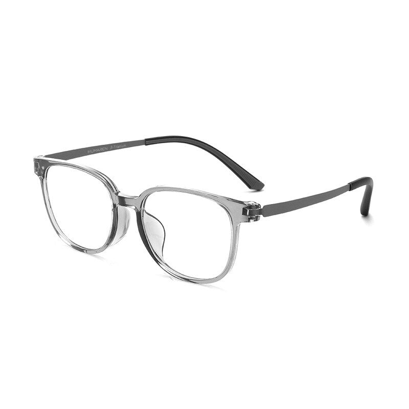 Yimaruili Unisex Children's Full Rim Square  Tr 90 Titanium Eyeglasses 99905t Full Rim Yimaruili Eyeglasses Transparent Gray  