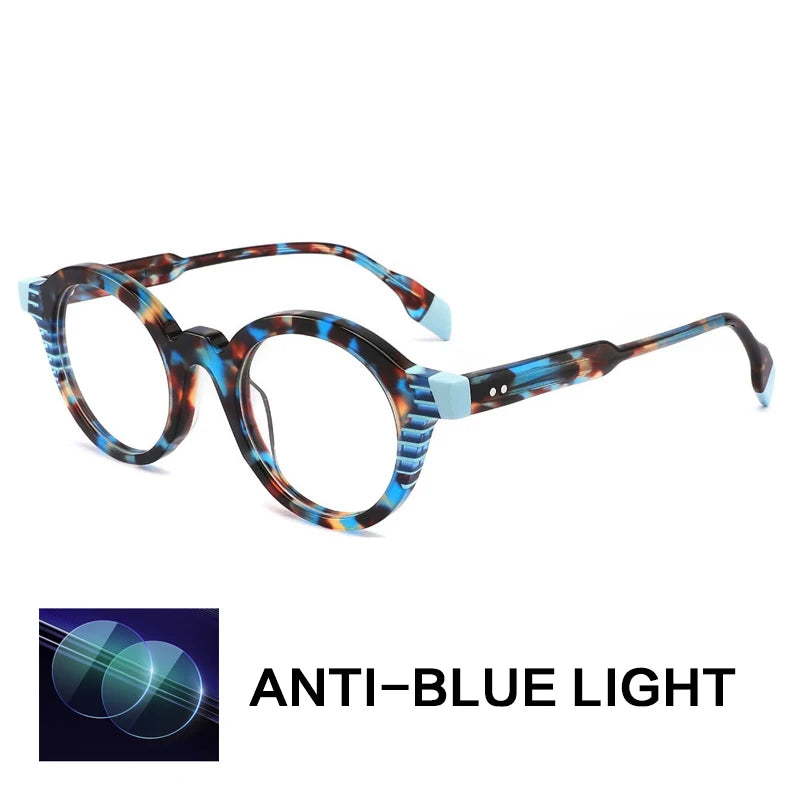 Gatenac Unisex Full Rim Oval Round Acetate Reading Glasses G1143