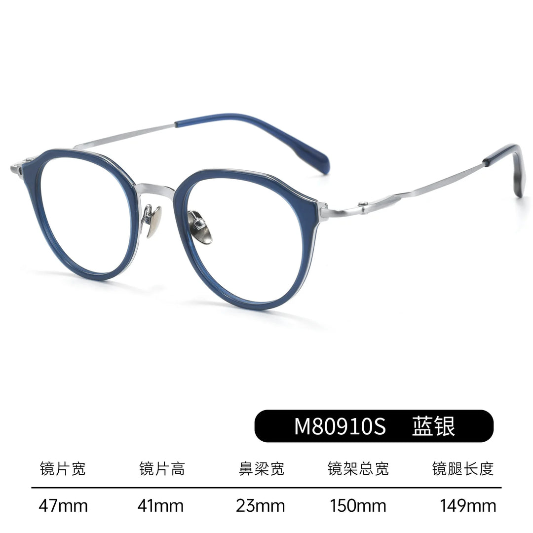 Bclear Unisex Full Rim Round Titanium Eyeglasses BSF-M80910S