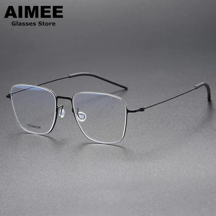 Aimee Unisex Full Rim Square Screwless Titanium Eyeglasses 45506