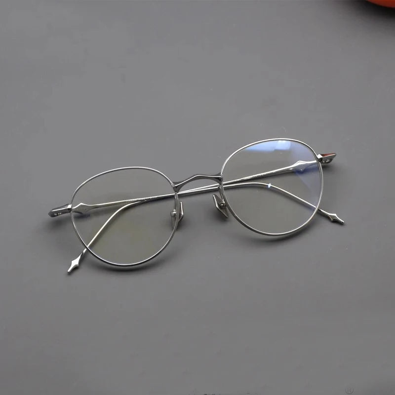 Black Mask Women's Full Rim Oval Round Titanium Eyeglasses 195140