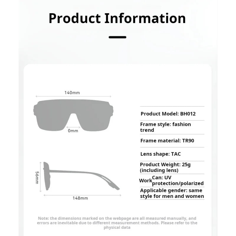 Xbora Unisex Full Rim Google Square Tr 90 Tac Sunglasses 140012