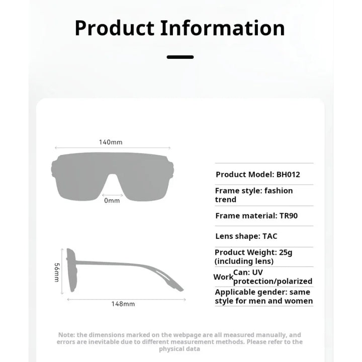 Xbora Unisex Full Rim Google Square Tr 90 Tac Sunglasses 140012