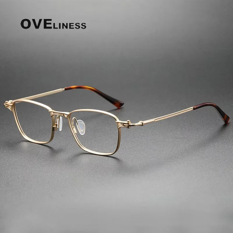 Oveliness Unisex Full Rim Square Acetate Titanium Eyeglasses 58902