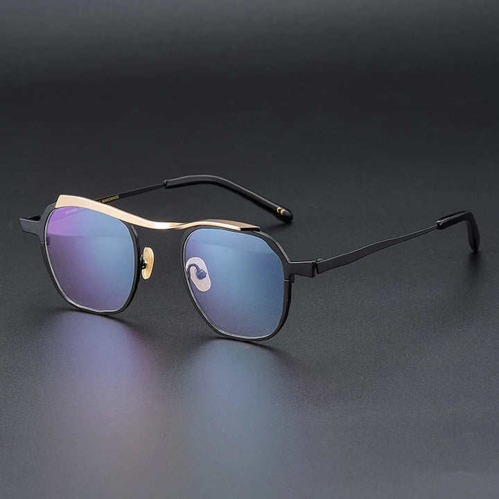Muzz 0091 men's square IP titanium prescription eyeglasses — view 4