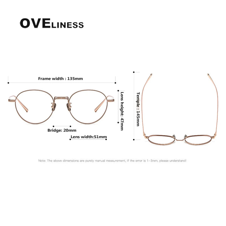 Oveliness Women's Full Rim Oval Round Titanium Eyeglasses 3017 Full Rim Oveliness   