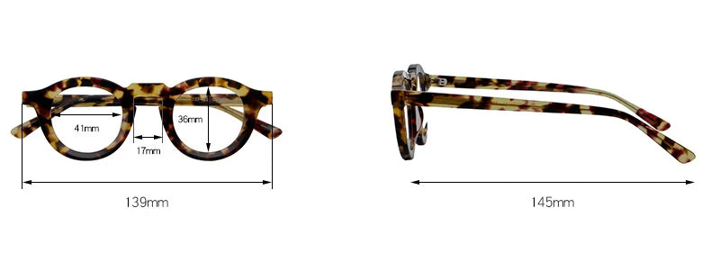 Black Mask Women's Full Rim Round Thick Acetate Eyeglasses 23107
