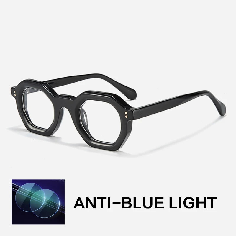 Gatenac Unisex Full Rim Flat Top Oval Acetate Reading Glasses 29002