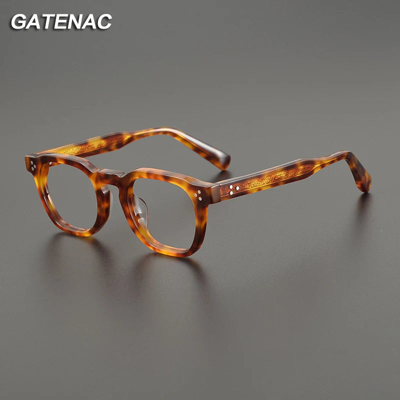 Gatenac Unisex Full Rim Square Acetate Eyeglasses Gxyj1165 Full Rim Gatenac   
