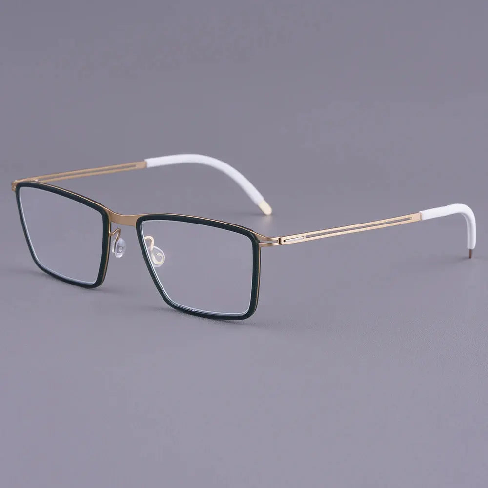 Bobbie 410974 Women’s Screwless Acetate Full Rim Square Titanium Frames FuzWeb