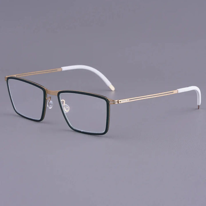 Bobbie 410974 Women’s Screwless Acetate Full Rim Square Titanium Frames FuzWeb