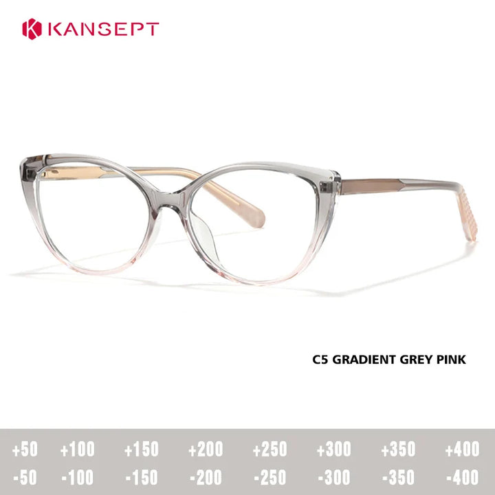 Kansept Women's Full Rim Cat Eye Tr 90 Alloy Reading Glasses 27013