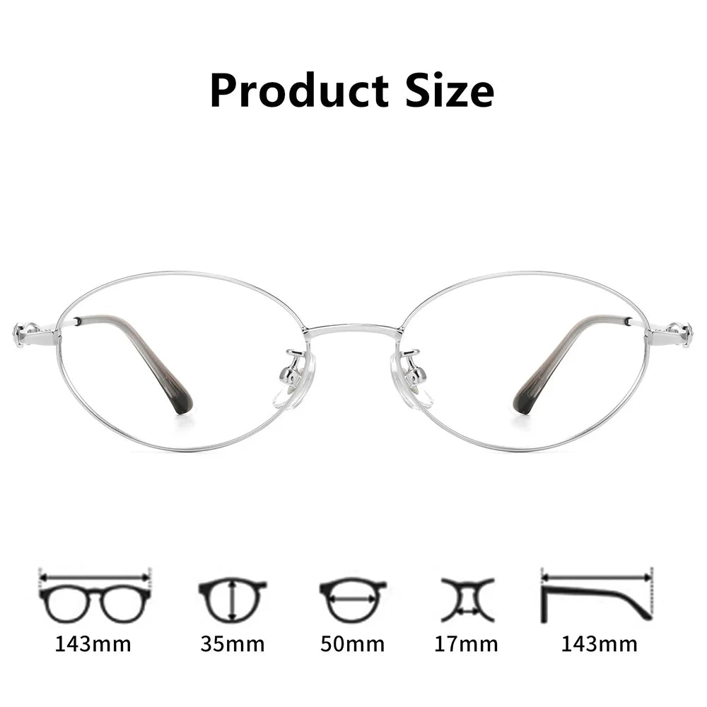 Gmei Optical 93803 women's oval titanium prescription eyeglasses — view 2