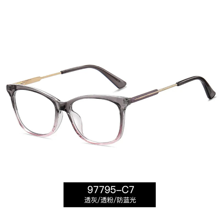 Reven Jate Women's Full Rim Square Tr 90 Alloy Eyeglasses 397795