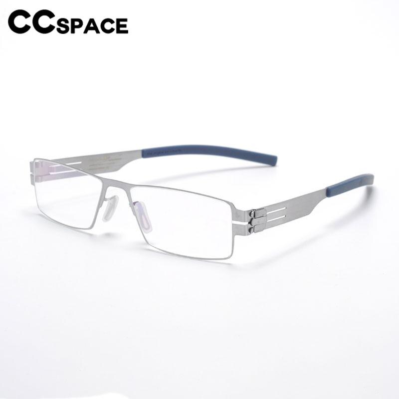 CCSpace Men's Full Rim Square Screwless Alloy Eyeglasses 56712 Full Rim CCspace   