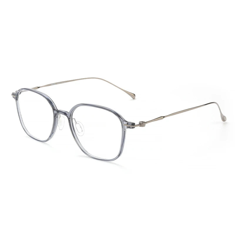 KatKani Unisex Full Rim Polygon Titanium Acetate Eyeglasses 8641 Full Rim KatKani Eyeglasses   