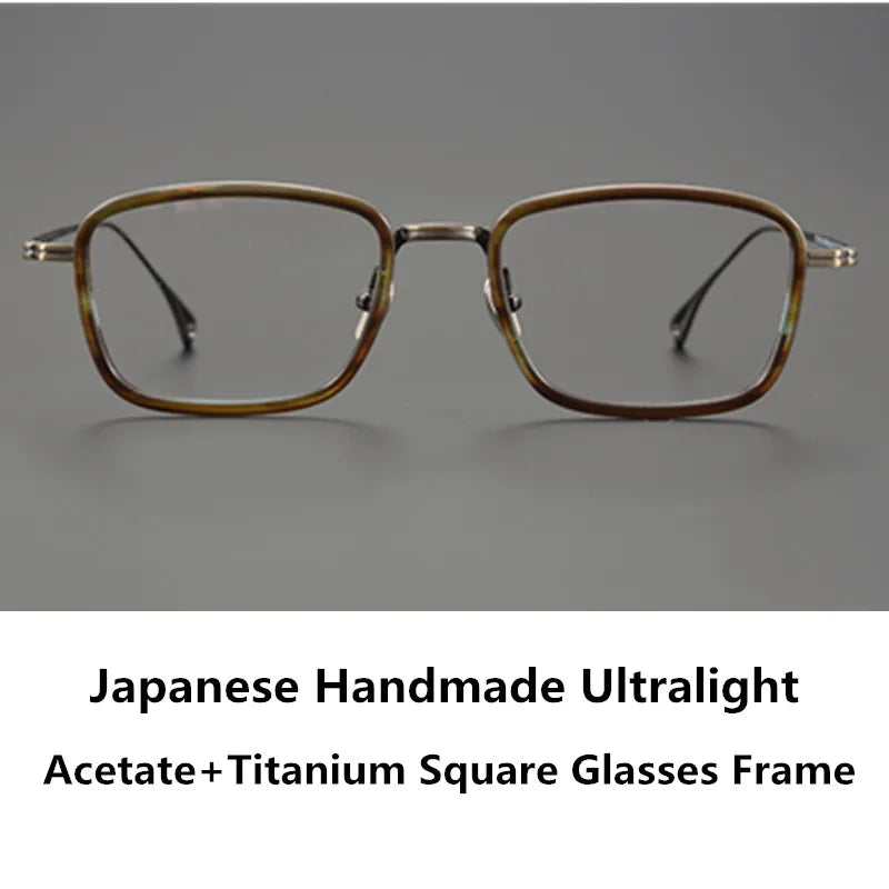 Aimee Unisex Full Rim Square Acetate Titanium Eyeglasses 9114