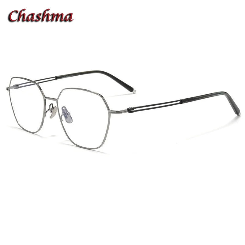Chashma Ochki Women's Full Rim Flat Top Oval Titanium Eyeglasses 83124