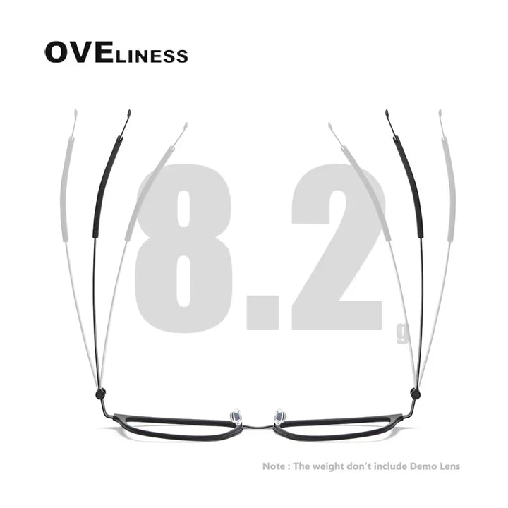 Oveliness Unisex Full Rim Big Square Screwless Titanium Eyeglasses 749 Full Rim Oveliness   