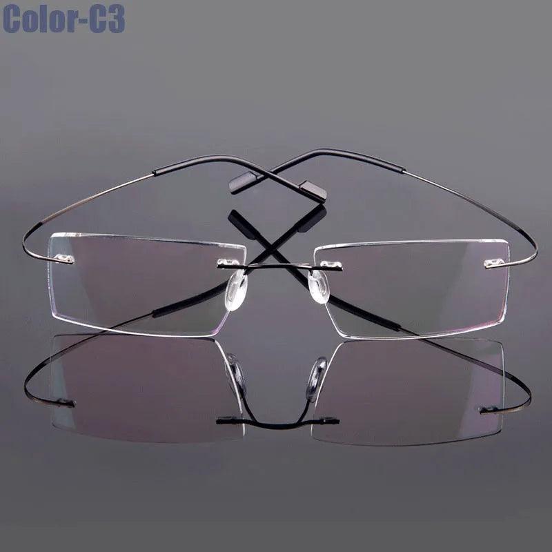 Hotony Unisex Rimless Alloy Prescription Eyeglasses 5018 - view 10