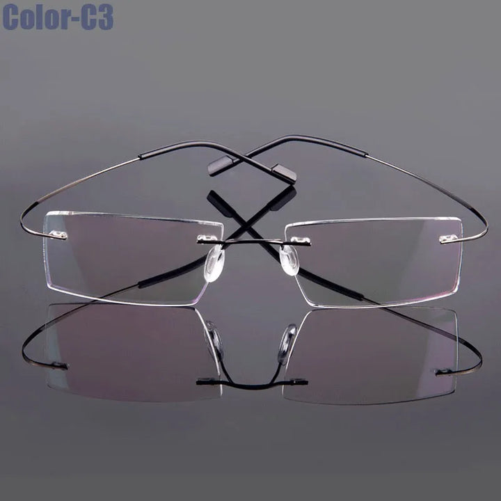 Hotony Unisex Rimless Alloy Prescription Eyeglasses 5018 - view 10